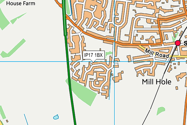IP17 1BX map - OS VectorMap District (Ordnance Survey)