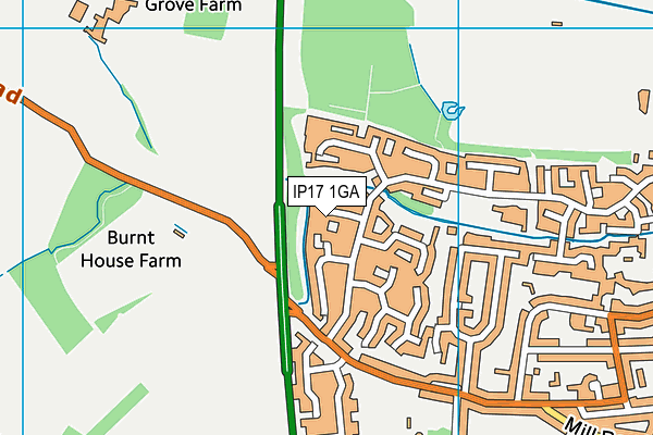 IP17 1GA map - OS VectorMap District (Ordnance Survey)