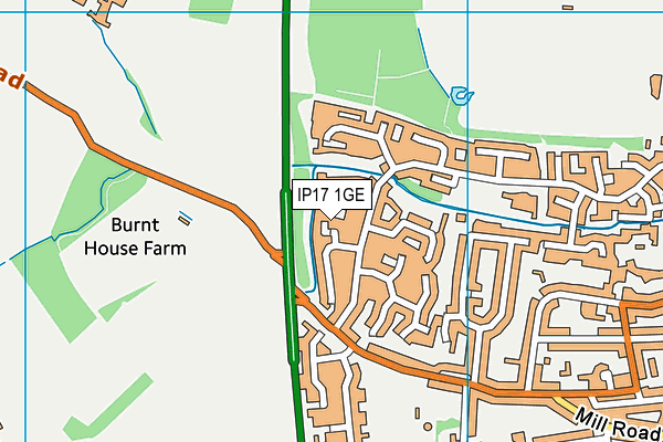 IP17 1GE map - OS VectorMap District (Ordnance Survey)