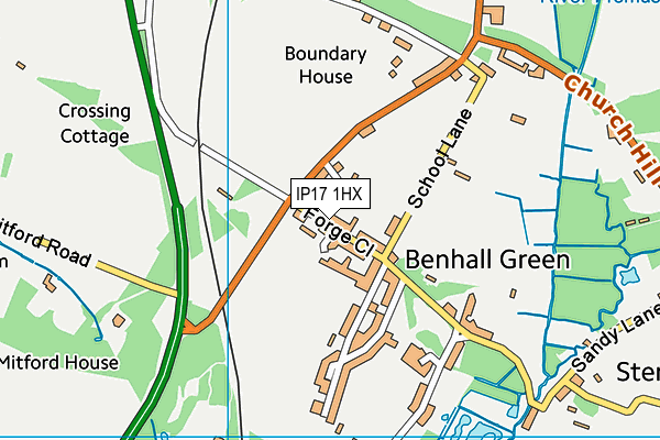 IP17 1HX map - OS VectorMap District (Ordnance Survey)