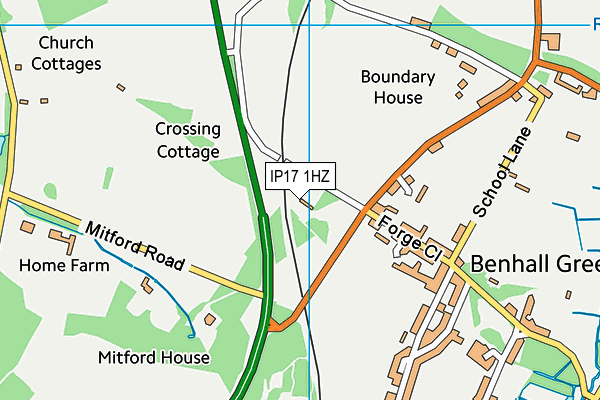IP17 1HZ map - OS VectorMap District (Ordnance Survey)