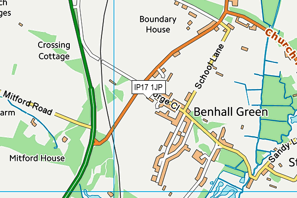 IP17 1JP map - OS VectorMap District (Ordnance Survey)