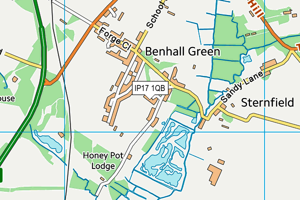 IP17 1QB map - OS VectorMap District (Ordnance Survey)