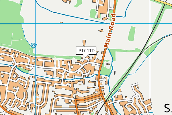 IP17 1TD map - OS VectorMap District (Ordnance Survey)