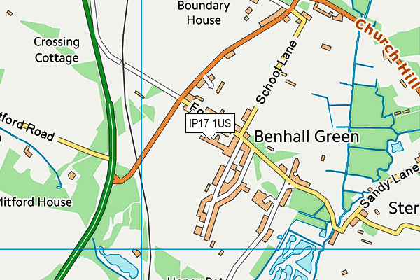 IP17 1US map - OS VectorMap District (Ordnance Survey)