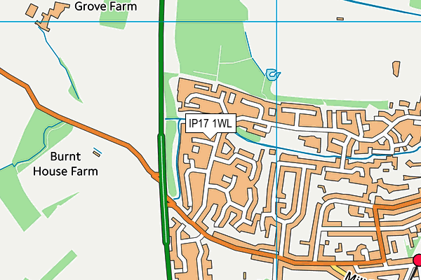 IP17 1WL map - OS VectorMap District (Ordnance Survey)