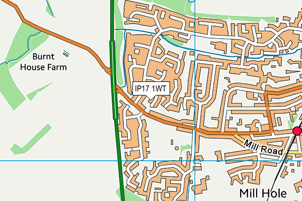 IP17 1WT map - OS VectorMap District (Ordnance Survey)