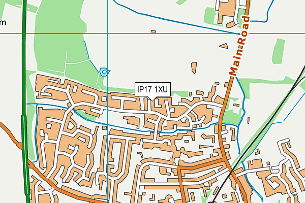 IP17 1XU map - OS VectorMap District (Ordnance Survey)