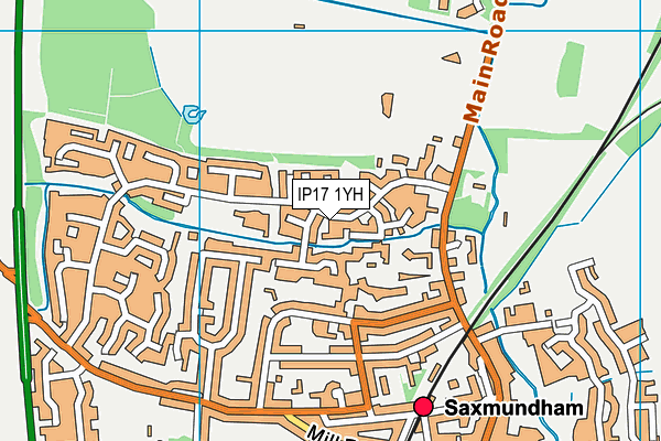 IP17 1YH map - OS VectorMap District (Ordnance Survey)