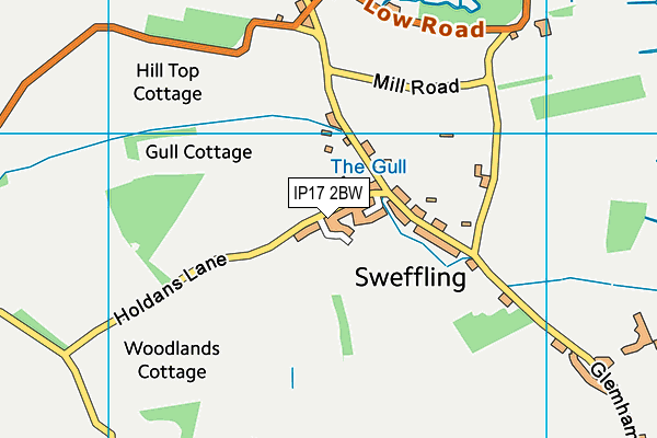 IP17 2BW map - OS VectorMap District (Ordnance Survey)