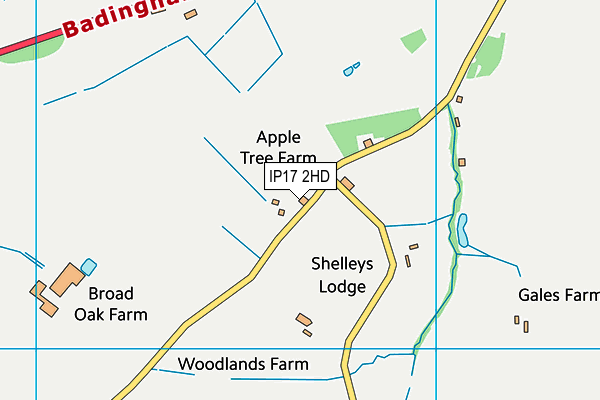 IP17 2HD map - OS VectorMap District (Ordnance Survey)