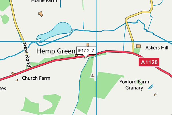 IP17 2LZ map - OS VectorMap District (Ordnance Survey)