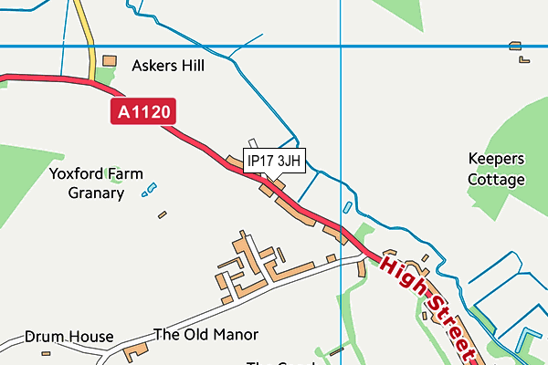 IP17 3JH map - OS VectorMap District (Ordnance Survey)