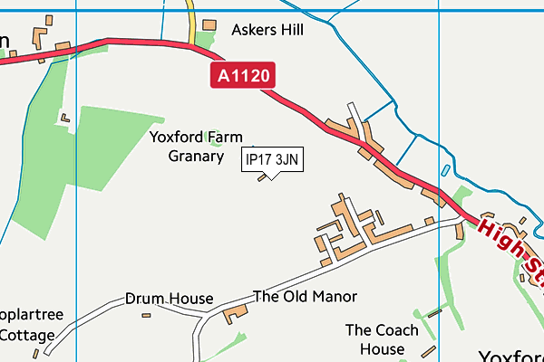 Yoxford Wanderers Fc (Closed) map (IP17 3JN) - OS VectorMap District (Ordnance Survey)