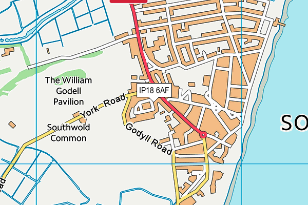 IP18 6AF map - OS VectorMap District (Ordnance Survey)