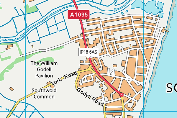 IP18 6AS map - OS VectorMap District (Ordnance Survey)