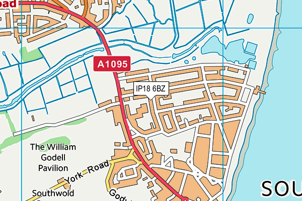 IP18 6BZ map - OS VectorMap District (Ordnance Survey)