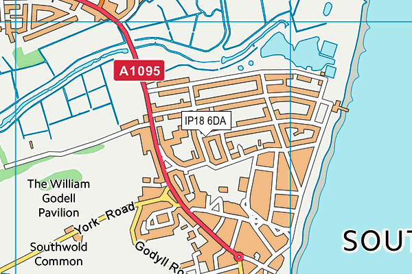 IP18 6DA map - OS VectorMap District (Ordnance Survey)