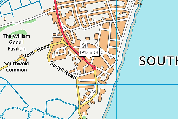 IP18 6DH map - OS VectorMap District (Ordnance Survey)