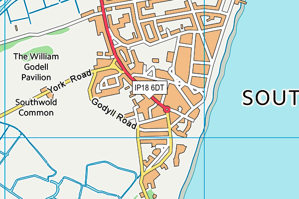 IP18 6DT map - OS VectorMap District (Ordnance Survey)