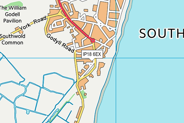 IP18 6EX map - OS VectorMap District (Ordnance Survey)