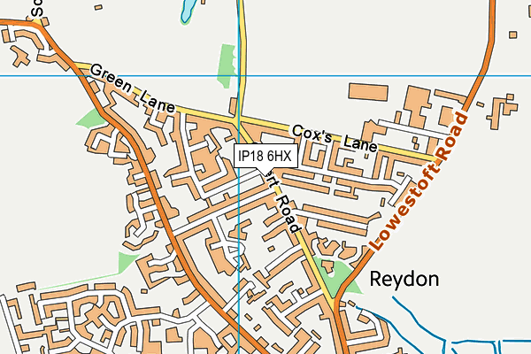 IP18 6HX map - OS VectorMap District (Ordnance Survey)