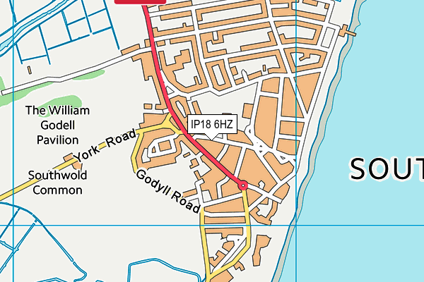 IP18 6HZ map - OS VectorMap District (Ordnance Survey)