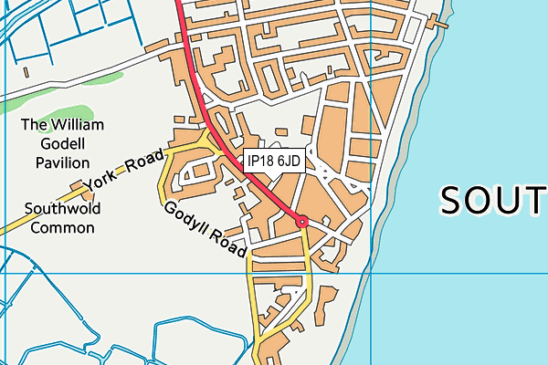 IP18 6JD map - OS VectorMap District (Ordnance Survey)