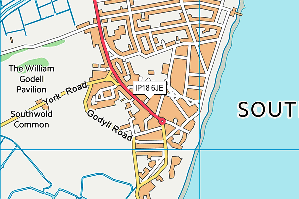 IP18 6JE map - OS VectorMap District (Ordnance Survey)