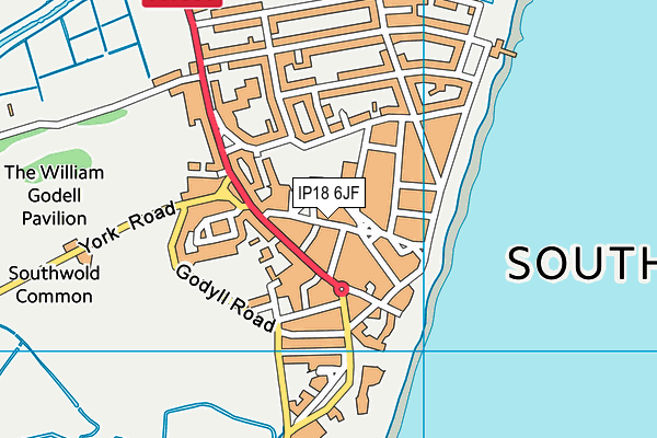 IP18 6JF map - OS VectorMap District (Ordnance Survey)