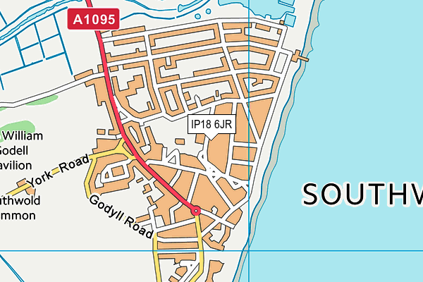 IP18 6JR map - OS VectorMap District (Ordnance Survey)