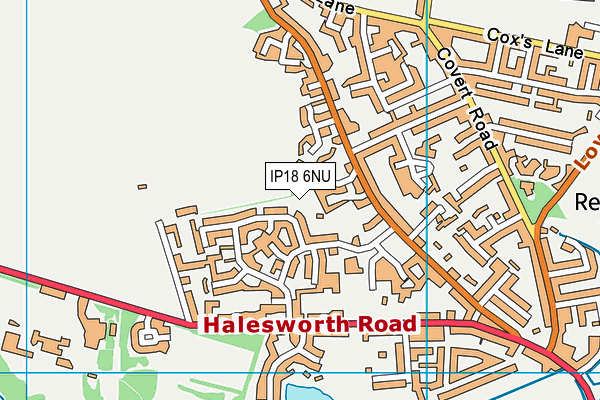 IP18 6NU map - OS VectorMap District (Ordnance Survey)