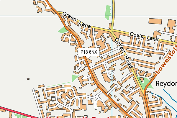 IP18 6NX map - OS VectorMap District (Ordnance Survey)