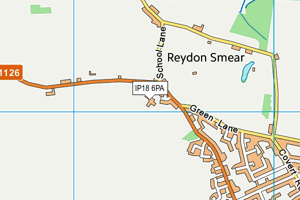 Reydon Playing Fields map (IP18 6PA) - OS VectorMap District (Ordnance Survey)