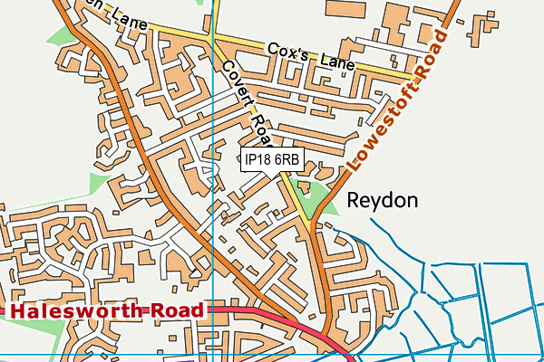 IP18 6RB map - OS VectorMap District (Ordnance Survey)