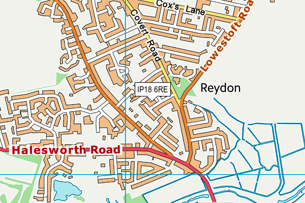 IP18 6RE map - OS VectorMap District (Ordnance Survey)