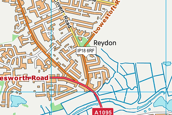 IP18 6RF map - OS VectorMap District (Ordnance Survey)