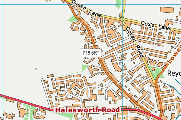 IP18 6RT map - OS VectorMap District (Ordnance Survey)