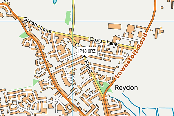 IP18 6RZ map - OS VectorMap District (Ordnance Survey)