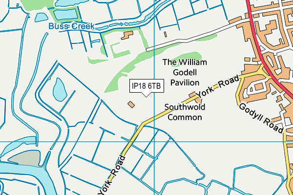 Southwold Common Football Pitch map (IP18 6TB) - OS VectorMap District (Ordnance Survey)