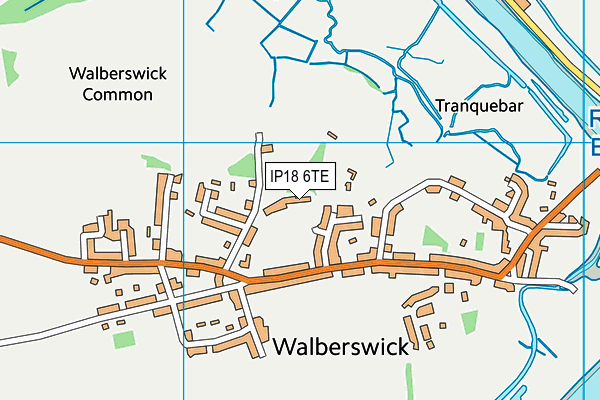 IP18 6TE map - OS VectorMap District (Ordnance Survey)