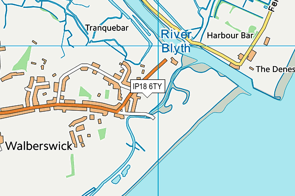 IP18 6TY map - OS VectorMap District (Ordnance Survey)