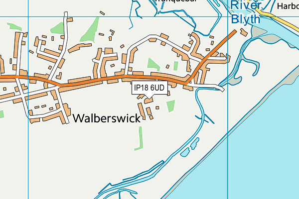 IP18 6UD map - OS VectorMap District (Ordnance Survey)