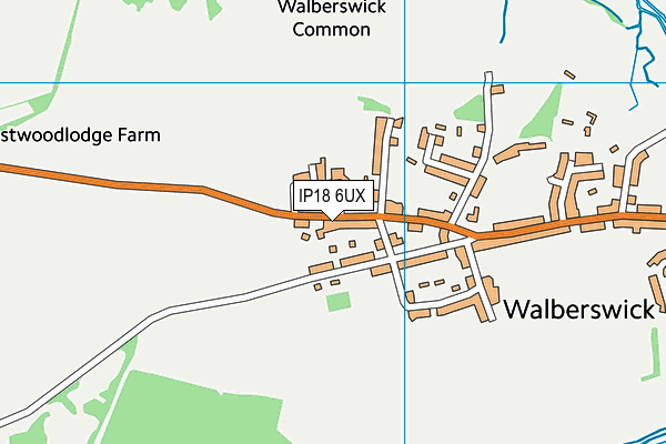 IP18 6UX map - OS VectorMap District (Ordnance Survey)