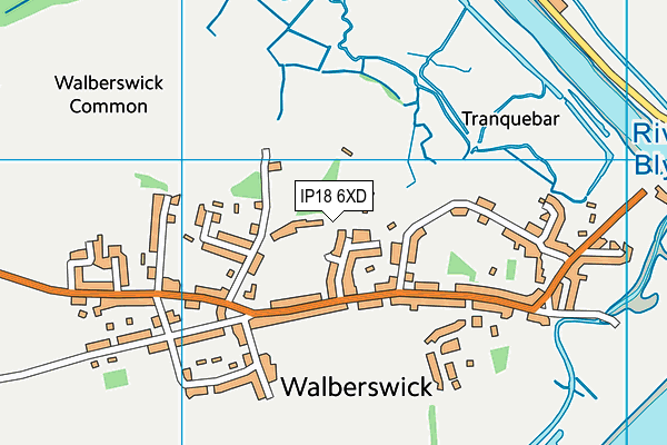 IP18 6XD map - OS VectorMap District (Ordnance Survey)
