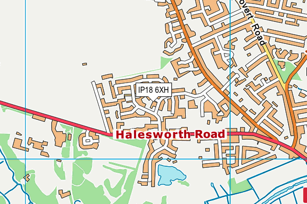 IP18 6XH map - OS VectorMap District (Ordnance Survey)