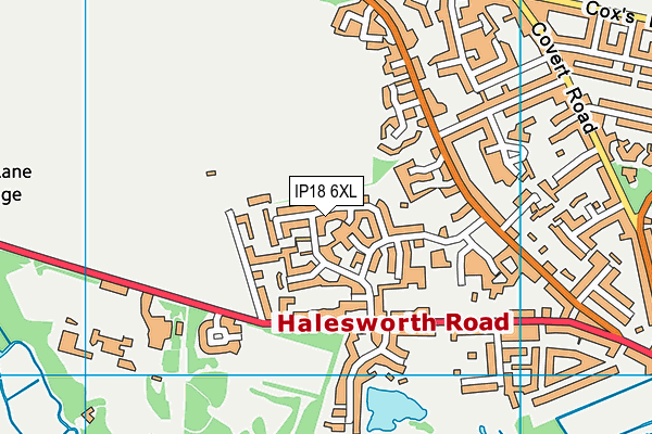 IP18 6XL map - OS VectorMap District (Ordnance Survey)