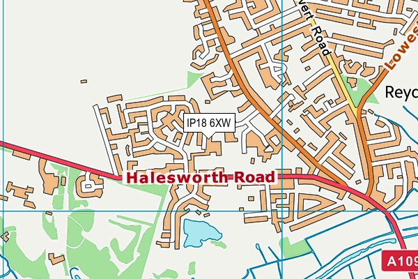 IP18 6XW map - OS VectorMap District (Ordnance Survey)