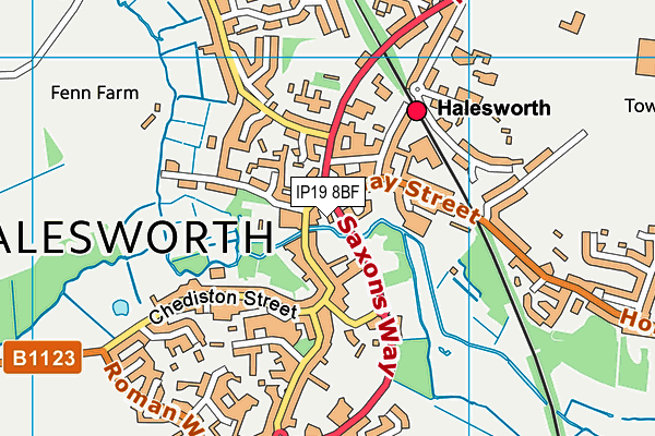 IP19 8BF map - OS VectorMap District (Ordnance Survey)