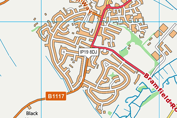 IP19 8DJ map - OS VectorMap District (Ordnance Survey)